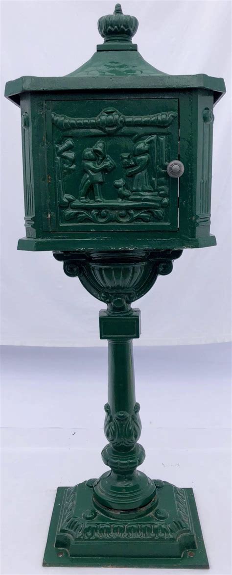 cast iron mailbox mounting bracket|vintage cast iron pedestal mailbox.